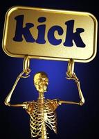 kick word and golden skeleton photo