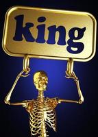 palabra rey y esqueleto dorado foto