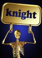 knight word and golden skeleton photo