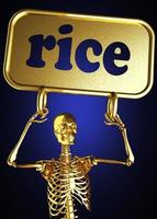 rice word and golden skeleton photo