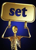 set word and golden skeleton photo