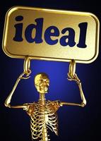 palabra ideal y esqueleto dorado foto