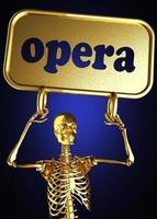 opera word and golden skeleton photo