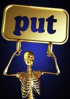 put word and golden skeleton photo