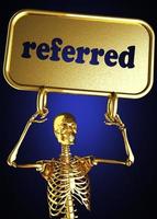 referred word and golden skeleton photo