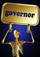 gobernador palabra y esqueleto dorado foto