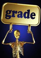 grade word and golden skeleton photo