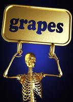 grapes word and golden skeleton photo