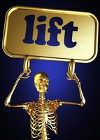 lift word and golden skeleton photo