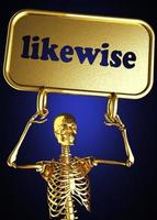 likewise word and golden skeleton photo
