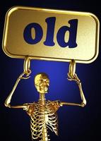 old word and golden skeleton photo