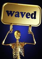waved word and golden skeleton photo