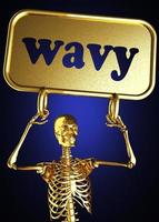 wavy word and golden skeleton photo