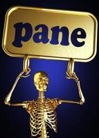 pane word and golden skeleton photo