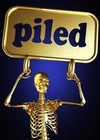 piled word and golden skeleton photo