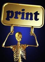 print word and golden skeleton photo