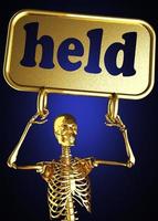 held word and golden skeleton photo