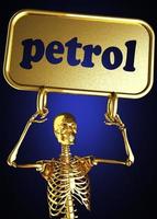 petrol word and golden skeleton photo