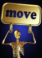 move word and golden skeleton photo