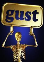 gust word and golden skeleton photo