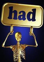had word and golden skeleton photo