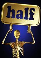 half word and golden skeleton photo