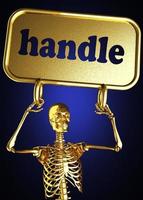 handle word and golden skeleton photo