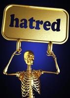 hatred word and golden skeleton photo