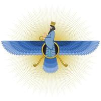 diseño de símbolo zoroastriano vector