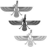 Zoroastrianism Symbol Silhouette vector