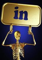 in word and golden skeleton photo