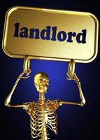 landlord word and golden skeleton photo