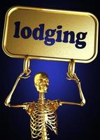 lodging word and golden skeleton photo