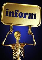 inform word and golden skeleton photo