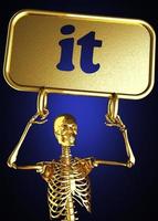 it word and golden skeleton photo