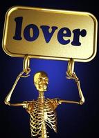 lover word and golden skeleton photo