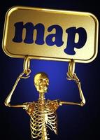 map word and golden skeleton photo