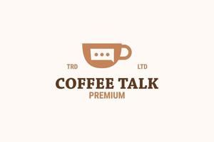 diseño de logotipo de icono de chat de charla de café vector