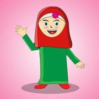 Cute Moslem Girl Stock Illustrations vector