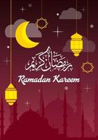 Ramadan Kareem Colorful Greeting Card vector