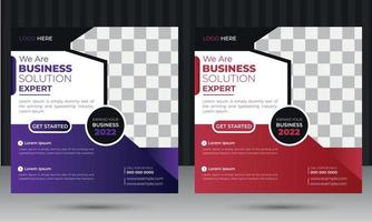 Modern Corporate Business banner design template for social media post with two different gradient color scheme vector