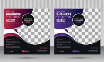 Unique Business banner design template for social media post with two different eye catching gradient color scheme and beautiful shapes vector