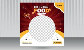 Modern Food Offer Banner Design Template for Restaurant Business vector