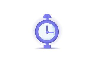 clock 3d realistic style on white background vector