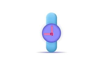 reloj 3d diseño estilo realista sobre fondo blanco vector