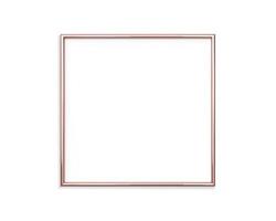 Rose gold frame mockup on a white background. 1x1 Square 3D Rendering photo