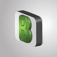 3d square letter design B logo template for business and corporate identity vector