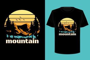 diseño de camiseta vintage retro de montaña vector