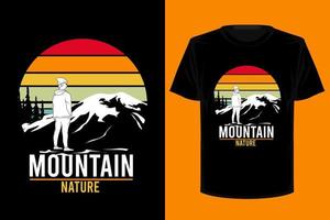 Mountain nature retro vintage t shirt design vector