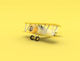 aviones antiguos de juguete. ilustración con lugar vacío para el texto. representación 3d foto